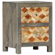 Mesa de noite cabeceira cômoda armário móvel quarto cinza 40x30x50 cm madeira de mogno maciça