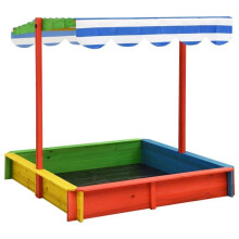 Sandbox - Multicolore - Legno di abete - Tetto regolabile - Protezione UV50 - 115x115x115 cm