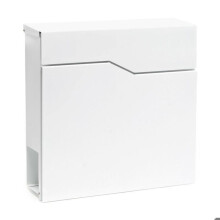 Buzón de diseño blanco fijación mural para periódicos y revistas acero galvanizado 37 x 37