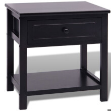 Mesa de noite cabeceira cômoda armário móvel quarto madeira preta 1402151