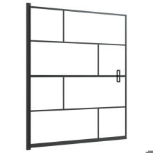 Cabine de douche - Helloshop26 - Accessoire de salle de bain - Noir - 116 x 140 cm - Verre - Aluminium