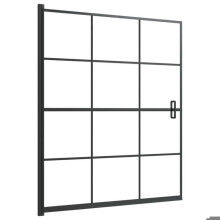 Cabine de douche - Helloshop26 - 116 x 140 cm - Verre ESG 4mm - Porte coulissante - Noir