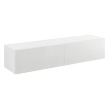 Estantería de pared diseño mueble soporte TV con 2 cajones 140 cm blanco 03_0005187
