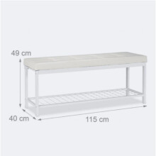 Bankbanketbereik open synthetische schoenen steun metalen gaas 115 cm wit 13_0000367