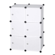 Armário DIY com porta de plástico 6 portas brancas 19_0000378