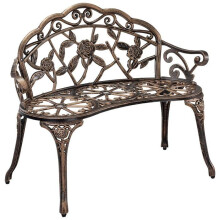 Banco de jardim cadeira de jardim ferro fundido resistente 100 cm ferro fundido cor bronze 03_0001008