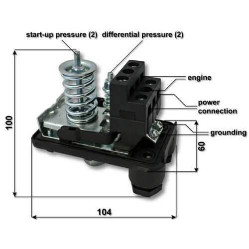 Pressostat - HELLOSHOP26 - SK-9B - 380V - Triphasé - Réglage continu de pression 2
