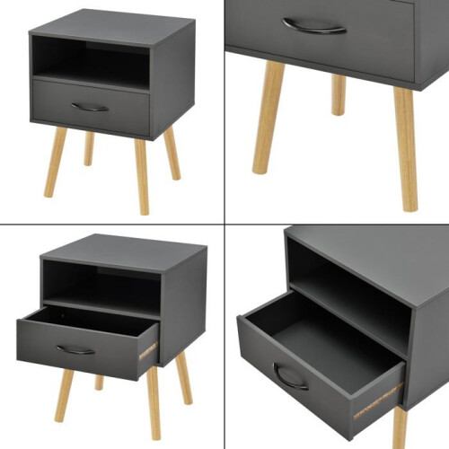 Table de chevet de nuit commode à tiroir meuble bas avec espace de stockage 57 2