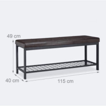 Banc banquette assortiment schoenen open synthetisch metalen gaas ondersteuning 115 cm bruin 13_0000367_3
