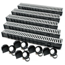 Caniveau de drainage - HELLOSHOP26 - Lot de 5 - Acier galvanisé - 1 m - 1,5 tonnes