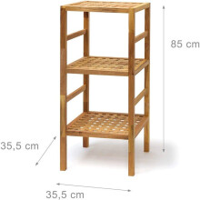 Prateleira de banheiro de madeira de nogueira com 3 níveis, prateleiras decorativas estilo.