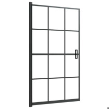 Cabine de douche - Helloshop26 - ESG 80 x 140 - Noir - Coulissante - Rectangulaire