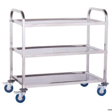 Carrinho de serviço de cozinha profissional 101 x 55 cm 3 andares max 480 kg aço inoxidável temperado 3614112