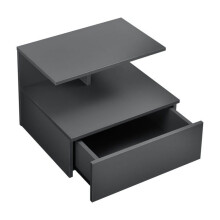 Mesa de noite cabeceira armário de parede com gaveta de armazenamento 40 cm cinza escuro 03_0000828