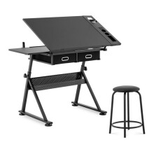 Mesa de desenho de escritório inclinável e regulável em altura 115 x 60 cm incluindo banqueta 14_0003608