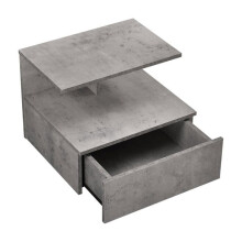 Mesa de cabeceira armário de parede com gaveta para armazenamento 40cm cinza 03_0000826