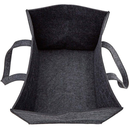 Panier à bûches - HELLOSHOP26 - Pliable - Feutre - 50 litres - Anthracite 1