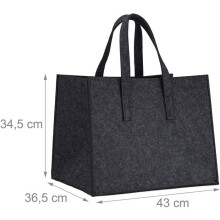Cesto per legna - HELLOSHOP26 - Pieghevole - Feltro - 50 litri - Antracite