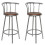 Conjunto de 2 bancos de bar em madeira marrom design moderno 1202010 1
