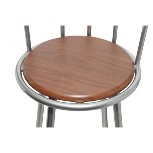 Conjunto de 2 bancos de bar em madeira marrom design moderno 1202010 2