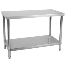 Mesa de trabajo profesional de acero inoxidable con pies ajustables 120 x 70 cm 3614083
