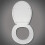 Assento de WC branco com dobradiça de fechamento suave e tampa de assento. 2