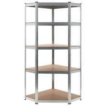 Scaffale di stoccaggio robusto per carichi pesanti officina garage utensili argentato 75 x 75 x 180