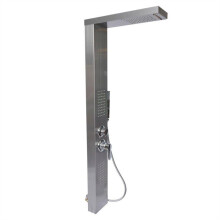 Coluna de chuveiro - Inox - Chuveiro de jardim - 130 cm - 50 bocais de massagem - Jato de chuva e cascata