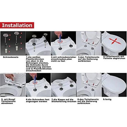 Abattants WC assento de banheiro de alta gama com fechamento automático plástico fast fix soft 2
