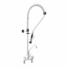 Torneira profissional com ducha 2 furos flexível de 1000 mm bico de 250 mm manípulos redondos