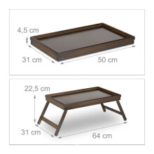 Tablet da letto in bambù 50 cm legno marrone 13_0002746