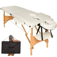 Massage Tisch creme 2 Zonen mit professioneller Transporttasche Top-Qualität 08_0000462