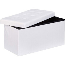 Opvouwbare opslagbank pouf voetensteun 76 cm witte linnen 13_0002337_6