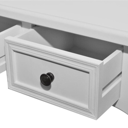 Coiffeuse blanche avec 3 tiroirs meuble d'entrée design rétro 1402006 1