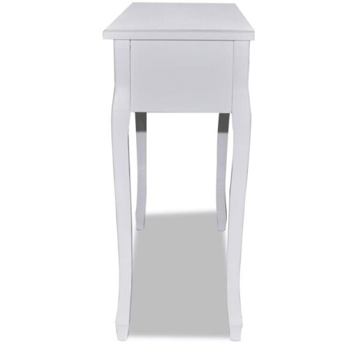 Coiffeuse blanche avec 3 tiroirs meuble d'entrée design rétro 1402006 2
