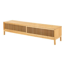 Mueble de TV de bambú 140 x 40 x 38 cm natural 03_0007872