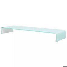 Mobile per TV buffet design pratico supporto per monitor 110 cm vetro bianco 2502223