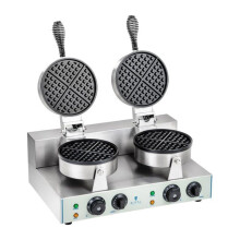 Gaufre profesional doble redondo Teflón redondo potencia 2 x 1 300 watts 3614060