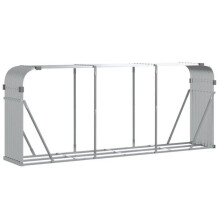 Porta-legna argentato 234 x 45 x 100 cm acciaio zincato Argento 02_0043793