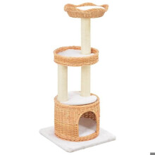 Árvore para gatos - Helloshop26 - 3702234 - Sisal natural - Madeira de salgueiro - 2 cestos confortáveis