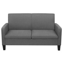 Sofá 2 lugares de sala de estar casa interior 135 x 65 x 76 cm cinza escuro