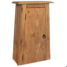Buffet muito armário console móvel de armazenamento lateral de banheiro em pinho reciclado maciço 70 cm marrom