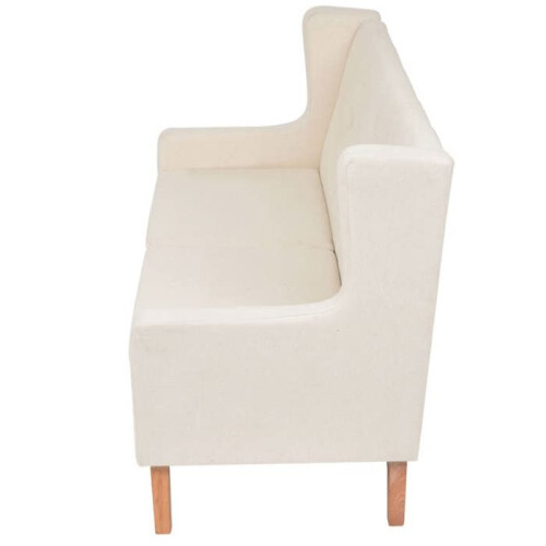 Conjunto de sofás 2 peças tecido branco creme 02_0019689 1