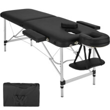 Klapptisch für Massage 2 Zonen Aluminium Tragbar + Schwarze Hülle 2008135