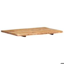 Waschtischoberfläche - Akazie - 80x55 cm - Massivholz - Lackoberfläche - Lebendiger Rand