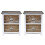 Mesa de cabeceira, com guarda-roupa, móvel de quarto 2 pcs com 2 gavetas marrons e 1