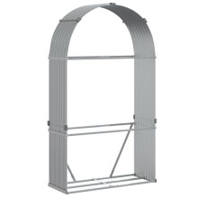 Porta-legna chiaro 120 x 45 x 210 cm acciaio zincato grigio 02_0043809