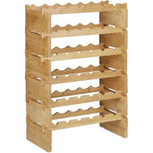 Étagère porte-bouteilles empilable en 6 niveaux 86 cm bambou 13_0002171