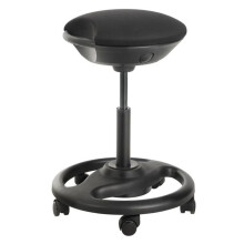 Cadeira de escritório giratória ergonômica com rodízios, banqueta de trabalho dinâmica, assento extra largo, inclinação.