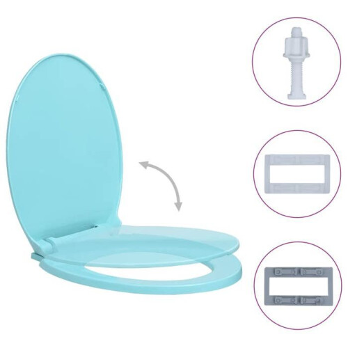 Siège de toilette - HELLOSHOP26 - Ovale - Polypropylène - Vert - Fermeture douce 2